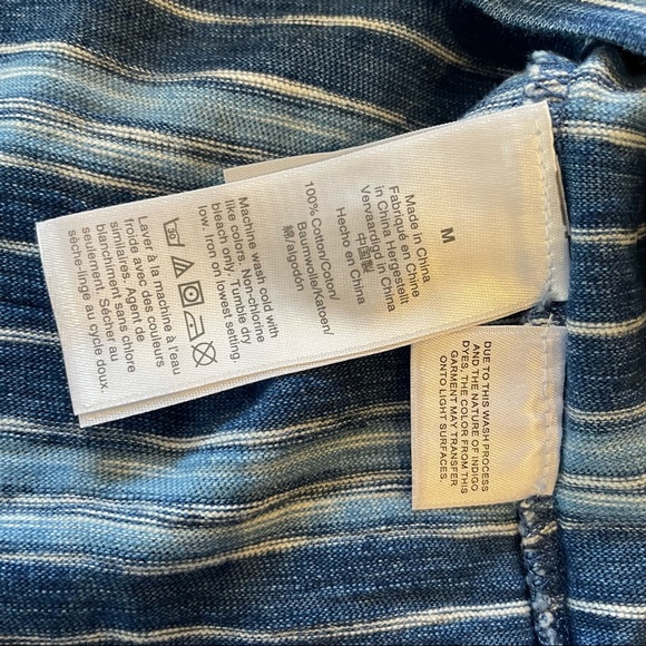 Madewell Roster Henley Tee in Indigo Stripe Size Medium - Picture 9 of 10